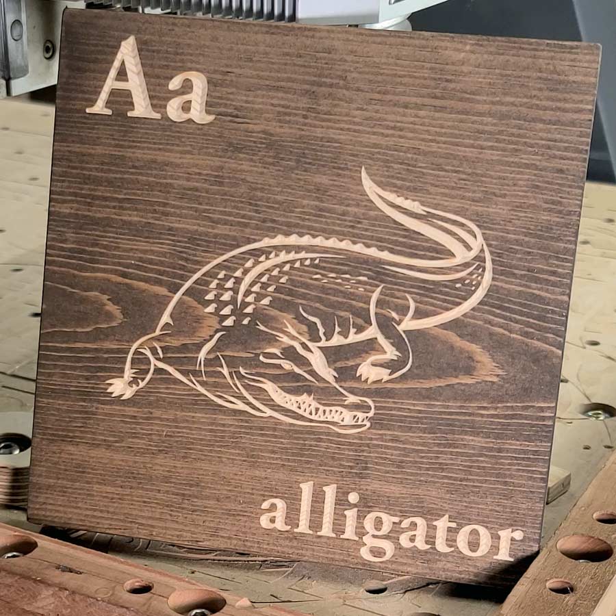 Animal Alphabet Tile CNC Plans, Letters A-I, Downloadable and Customizable Questions & Answers