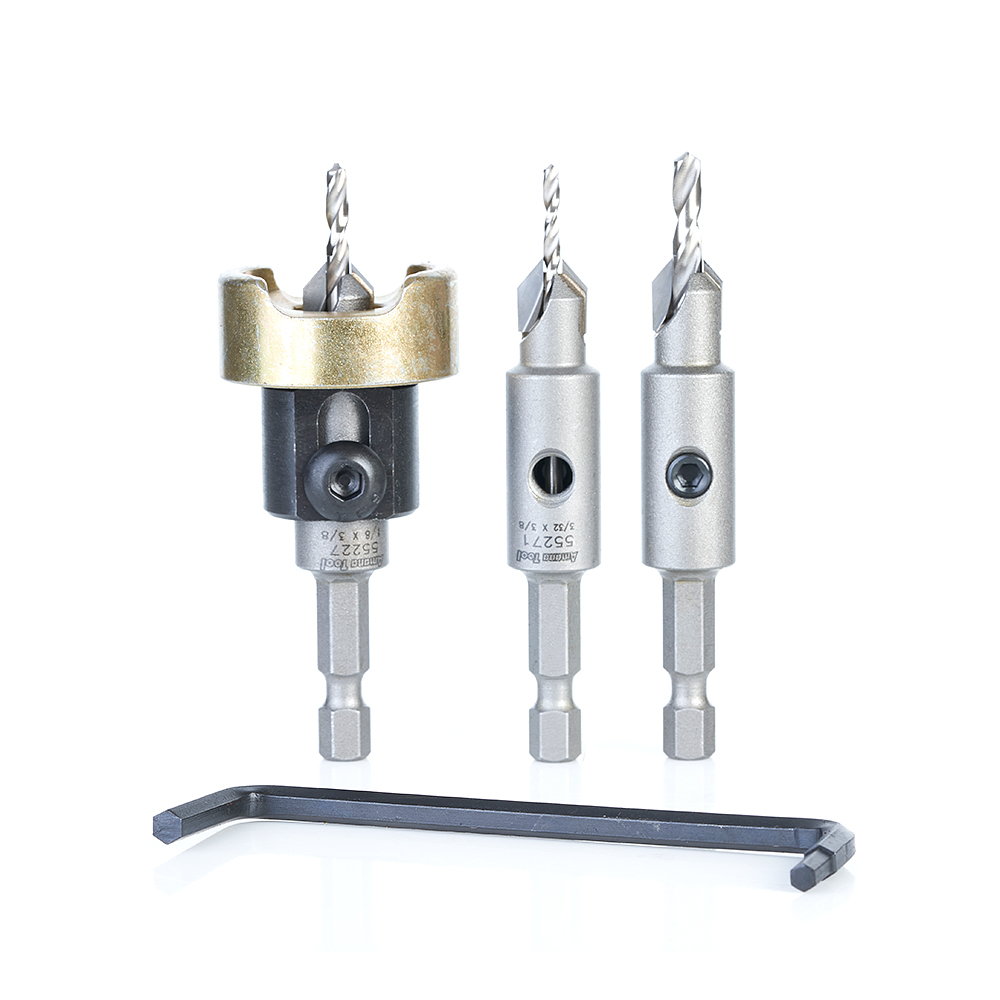 For item # "Amana Tool AMS-627 3-Pc Carbide Tipped Countersink"What size screws will this set cover?