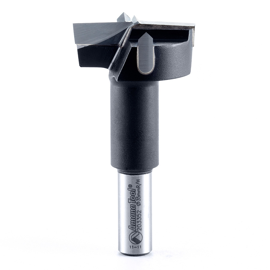 Amana Tool 203352 Carbide Tipped Hinge Boring Bit R/H 35mm D x 70mm Long x 10mm SHK Questions & Answers
