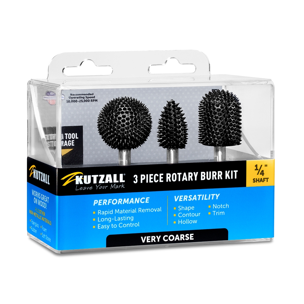 Kutzall 1/4" Shank, 3-Piece Very Coarse Burr Kit Questions & Answers
