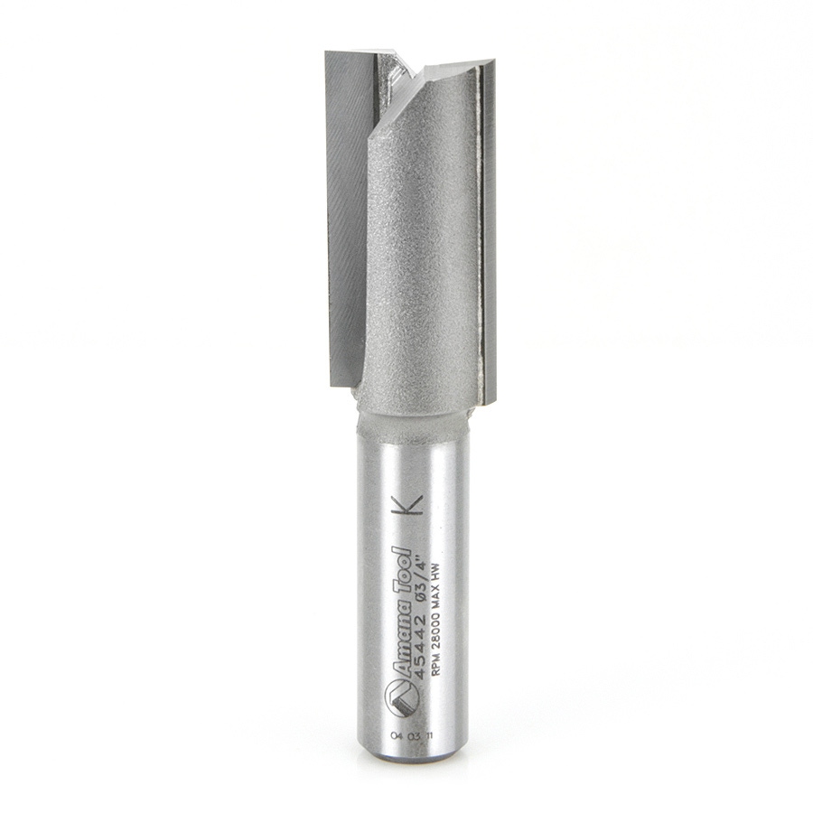 Amana Tool 45442 Carbide Tipped Straight Plunge High Production 3/4 D x 1-1/2 CH x 1/2 SHK x 3-1/8 Inch Long Router Bit Questions & Answers