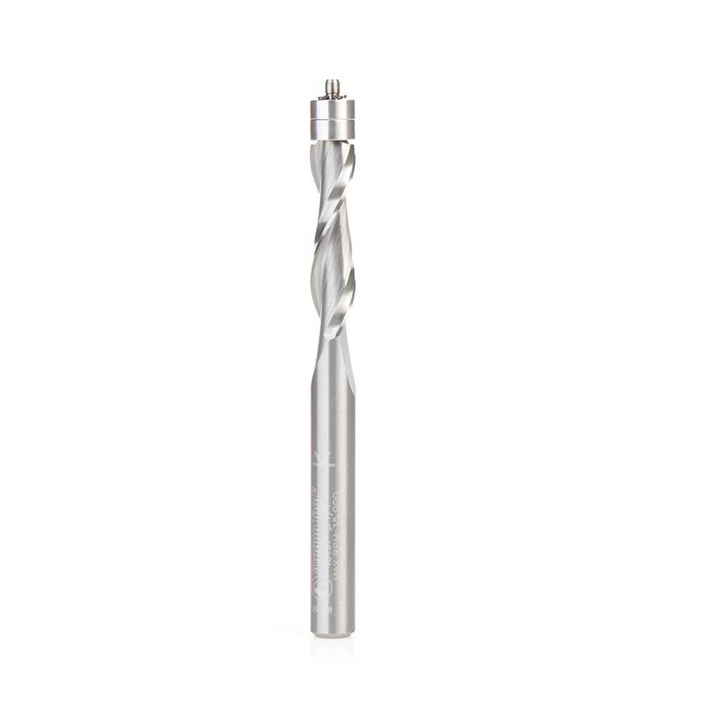 Amana Tool 46197 Solid Carbide UltraTrim Spiral 1/4 D x 1 CH x 1/4 SHK x 3 Inch Long w/ Double Ball Bearing Up-Cut Router Bit Questions & Answers