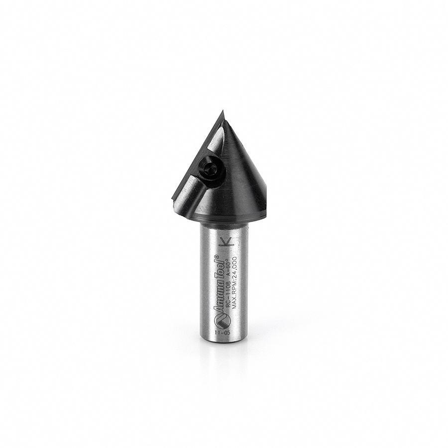 Amana Tool RC-1108 Insert V-Groove 60 Deg x 29/32 CH x 1/2 Inch SHK CNC Router Bit Questions & Answers