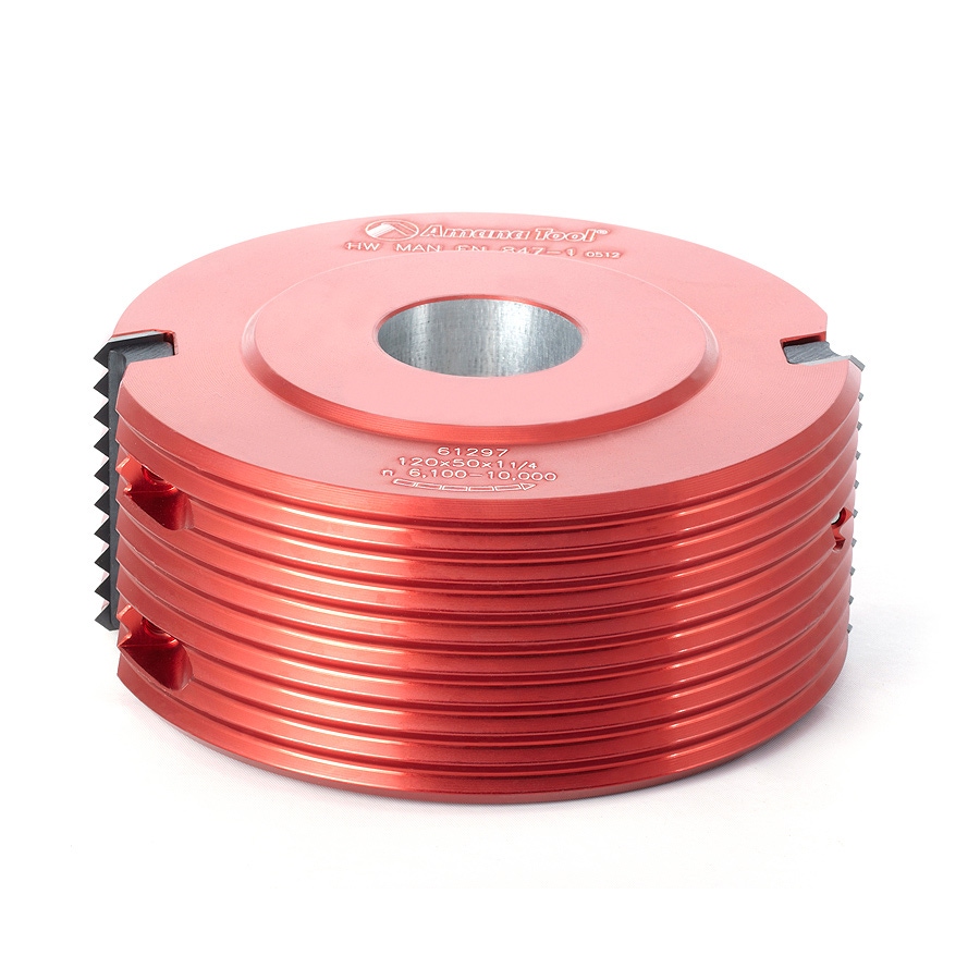 Amana Tool 61297 Insert Carbide V Type Glue Joint Cutter 120mm D x 50mm CH x 1-1/4 Bore Shaper Cutter Questions & Answers