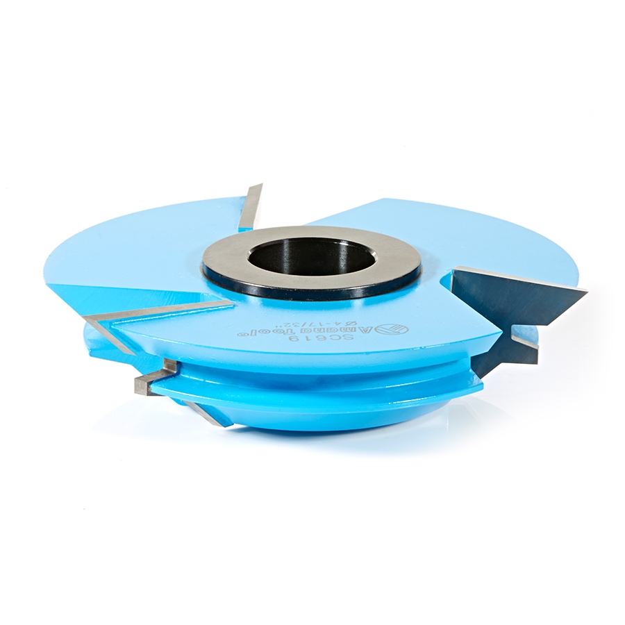 Amana Tool SC619 Carbide Tipped 3-Wing Lock Miter 45 Deg Angle x 4-17/32 D x 1 CH x 1 & 1-1/4 Bore Shaper Cutter Questions & Answers