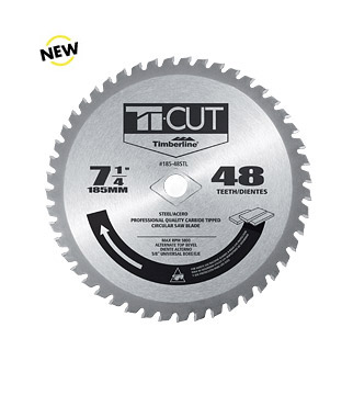 Timberline 185-48STL Carbide Tipped Ti-Cut Steel 7-1/4 Inch D x 48T ATB, 5/8 With Diamond Knockout Bore, Circular Saw Blade Questions & Answers