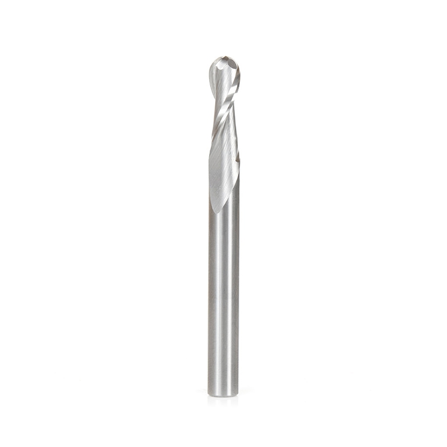 Amana Tool 46456 Solid Carbide Up-Cut Spiral Ball Nose 3 Radius x 6 Dia x 22 Cut Height x 6 Shank x 63mm Long x 2 Flute Metric Router Bit with High Mirror Finish Questions & Answers