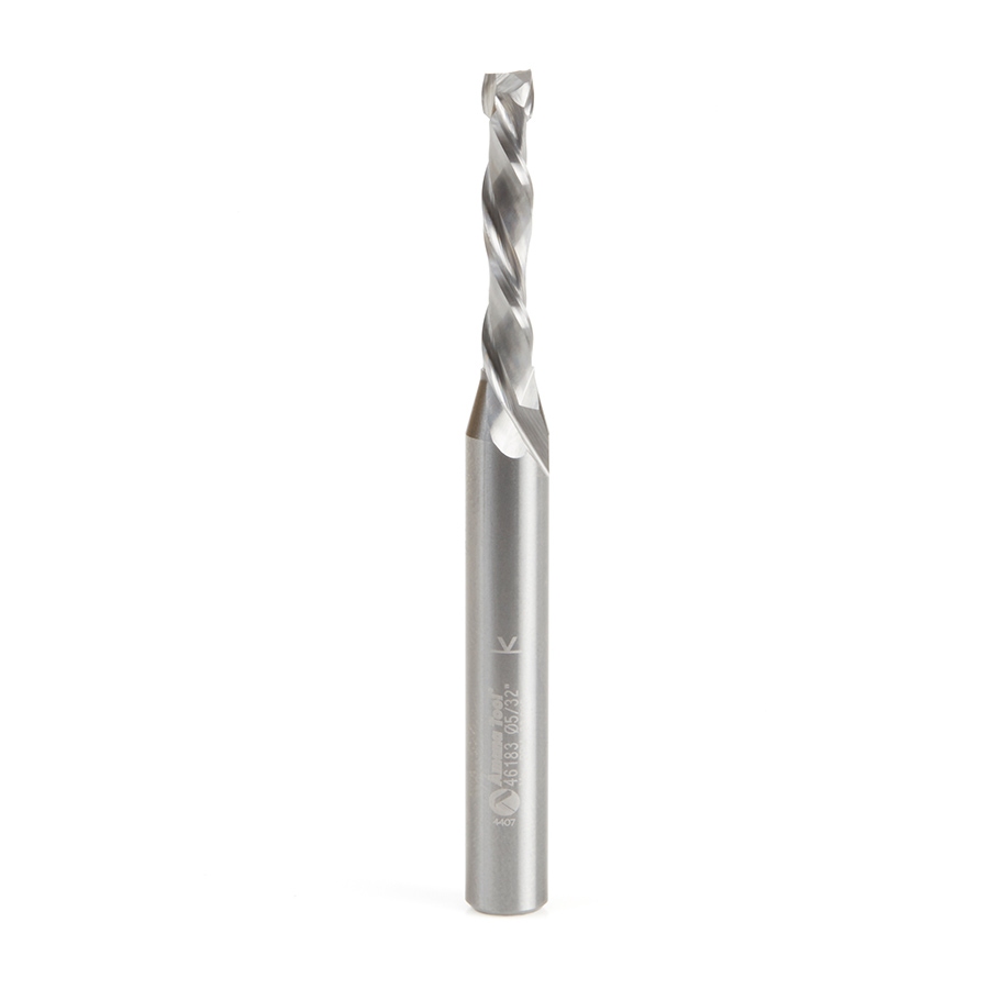Amana Tool 46183 CNC Solid Carbide Mini Spiral Compression 5/32 D x 7/8 CH x 1/4 SHK x 2-1/2 Inch Long Router Bit Questions & Answers