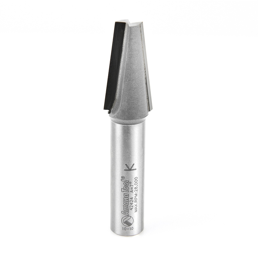 Amana Tool 42424 Carbide Tipped Patternmakers 7 Deg x 13/16 D x 1-1/4 CH x 1/2 Inch SHK Router Bit Questions & Answers
