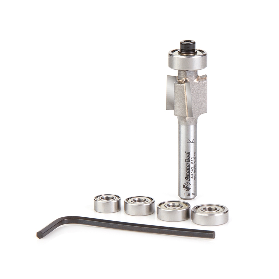 Amana Tool 49342 Carbide Tipped Binding/Rabbeting 15mm (19/32) D x 11.5mm (7/16) CH x 1/4 SHK Router Bit Set Questions & Answers