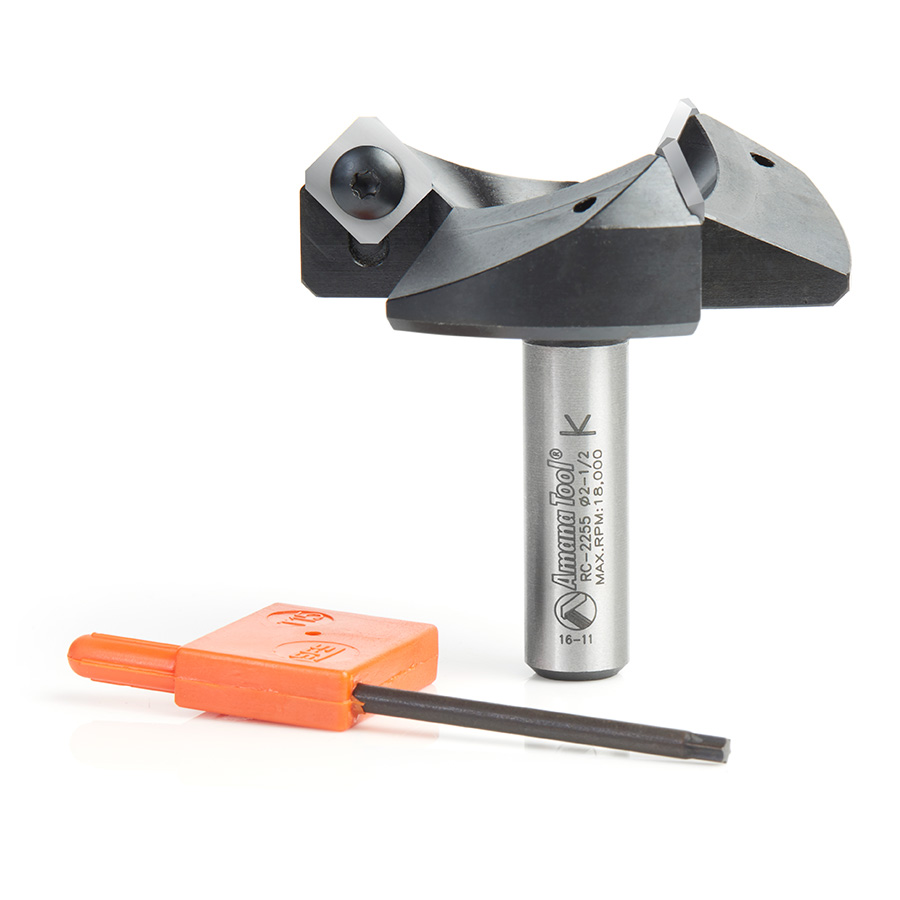 Amana Tool RC-2255 CNC Spoilboard Insert Carbide 3 Wing, Surfacing, Planing, Flycutting & Slab Leveler 2-1/2 Diameter x 1/2 SHK Router Bit Questions & Answers