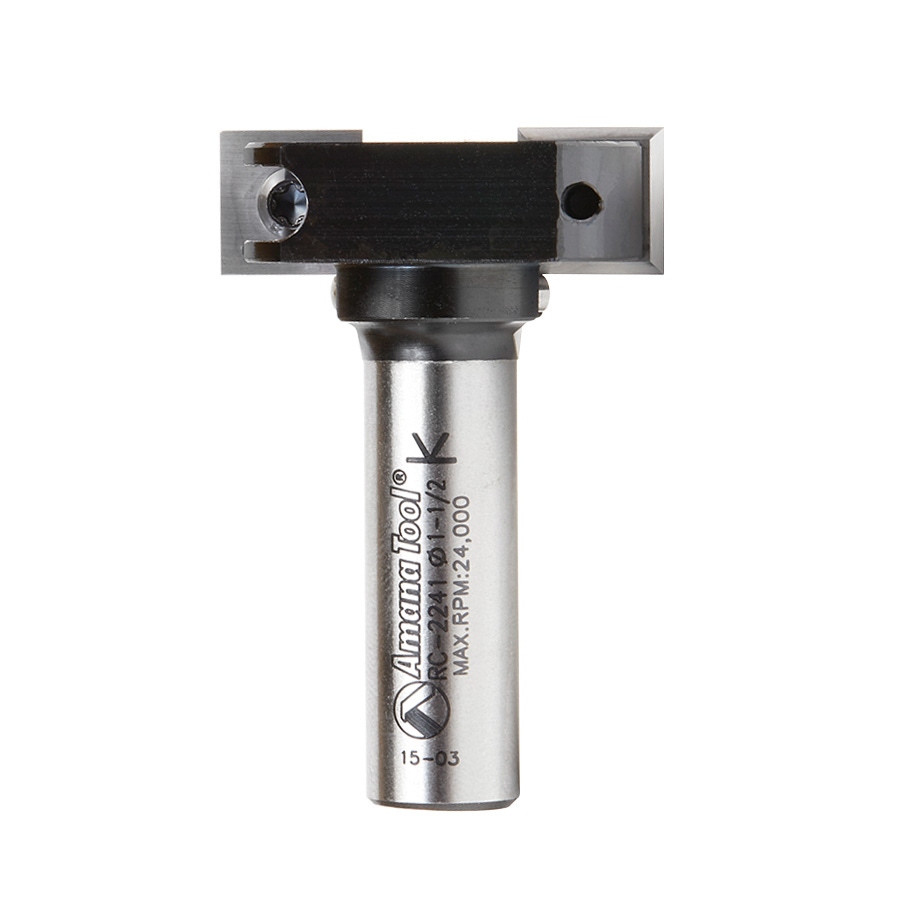 Amana Tool RC-2241 Mini Insert Spoilboard Surfacing, Rabbeting, Flycutter, Slab Leveler & Surface Planer 1-1/2 D x 12mm (15/32) CH x 1/2 Inch SHK Router Bit Questions & Answers