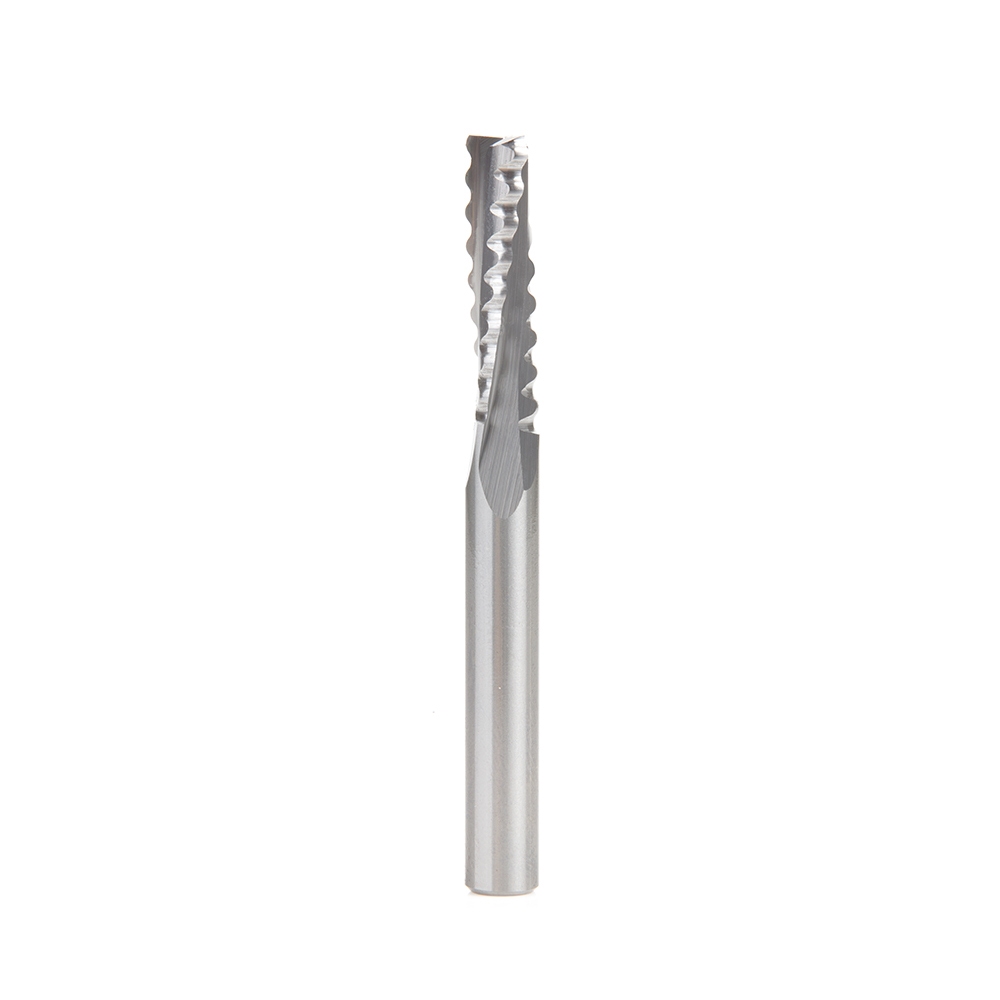 Amana Tool 46141 Solid Carbide Roughing Spiral 3 Flute Chipbreaker 1/4 Dia x 7/8 Cut Height x 1/4 Shank x 2-1/2 Inch Long Up-Cut Router Bit Questions & Answers
