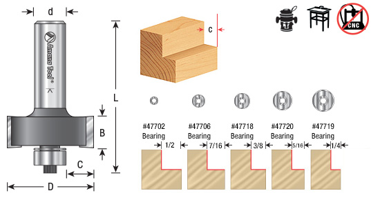 Multi-Rabbet Router Bits - Five Different Rabbet Depths - 2 Flute Questions & Answers