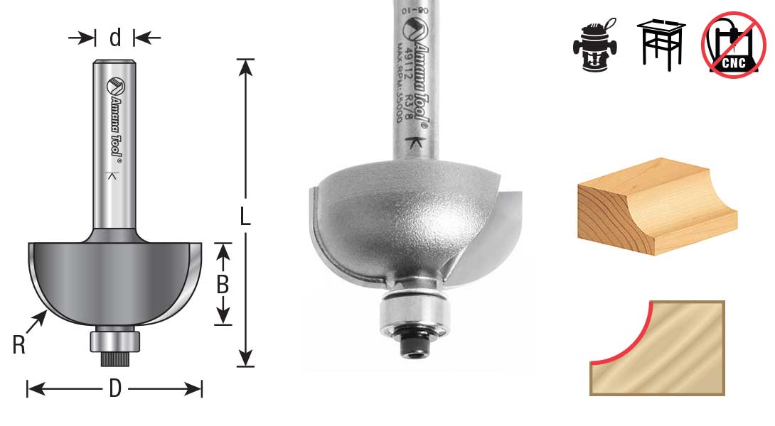 Price and Mexico shipping for 2" D × 1/2" B router bit and 1/2" rabbet bit for shiplap boards