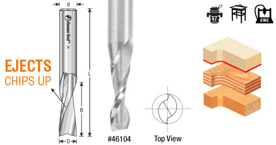 Optimal RPM, feed rate, and depth settings for 46101 cutter in MDF — interpret Speed Rate Chart