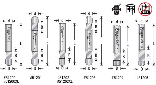 Do you have any bits like this that go from a 1/4" diameter shank to a 1/8" diameter ball ?