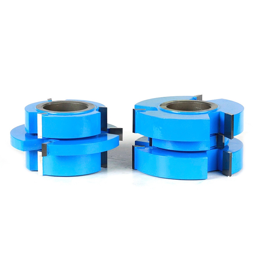 Amana Tool SC557 2-PC Carbide Tipped 3-Wing Stile & Rail Tongue & Groove Cabinet Door 3-1/4 D x 1-3/4 CH x 1 & 1-1/4 Bore Shaper Cutter Set for 3/4 to 1-3/4 Material Questions & Answers