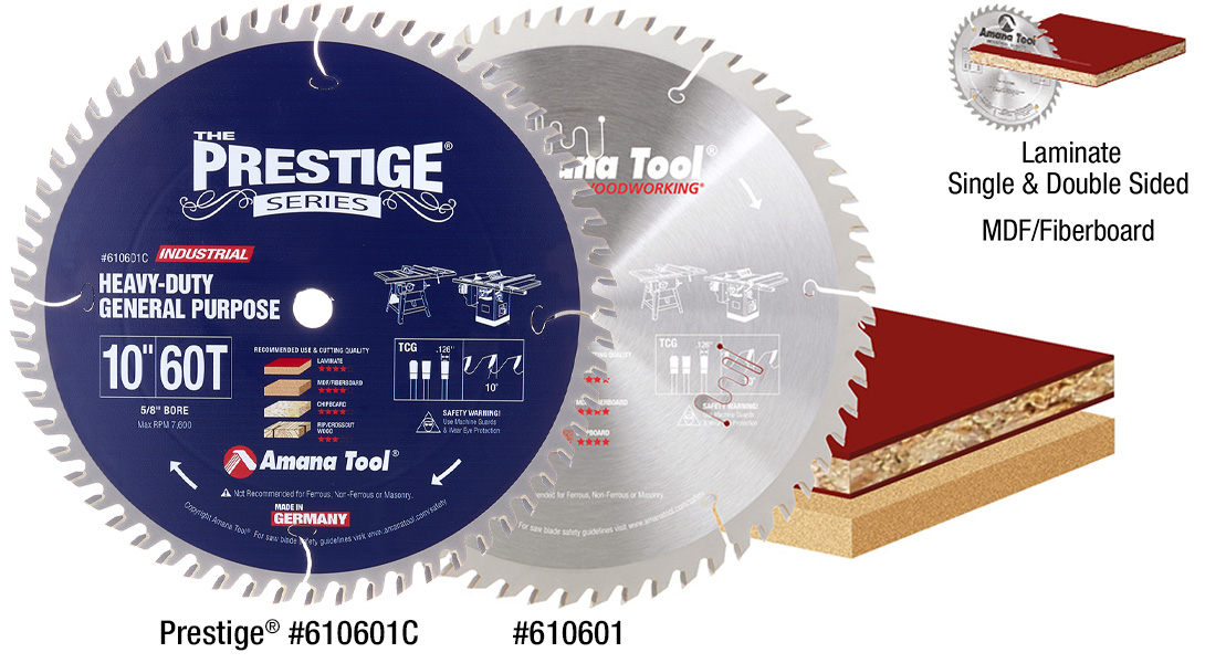 Which blade is better for cutting MDF, melamine, and chipboard: AmanaTool 610601-30 or MD10-801-30?