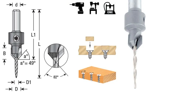 Carbide Tipped Countersinks w/HSS M2 Taper Point Drill for Wood Screws Questions & Answers