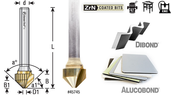 Double Edge Folding V-Groove ZrN Coated Carbide Brazed to Steel Shank Router Bits for Shaping Aluminum Composite Material (ACM) Panels Questions & Answers
