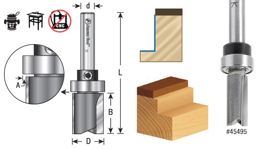 Flush Trim Plunge Template with Oversized Upper Ball Bearing Router Bit Questions & Answers