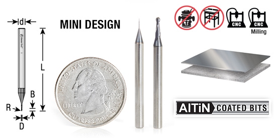 Solid Carbide Spiral CNC Mini Ball End Router Bits with AlTiN Coating for Steel, Stainless Steel & Composites Questions & Answers