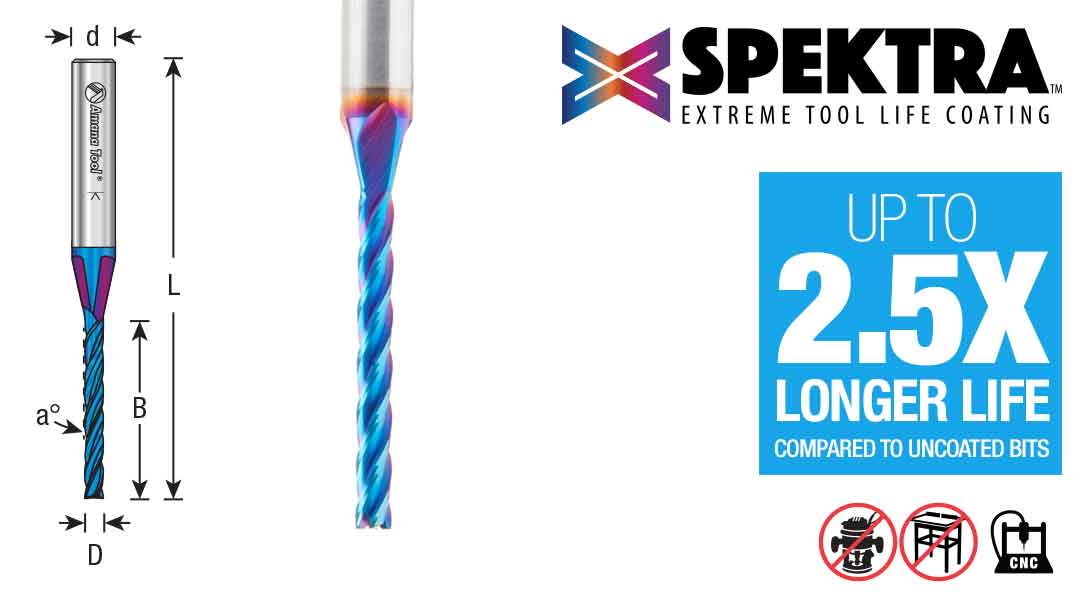 CNC Solid Carbide Spektra Extreme Tool Life Coated Spiral 2D/3D Carving Tapered and Straight Router Bits (End Mill) Questions & Answers