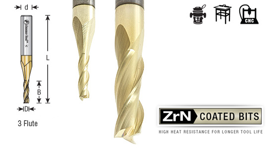 Solid Carbide Spiral Composite, Fiberglass & Phenolic Cutting ZrN Coated Up-Cut & Down-Cut Router Bits Questions & Answers