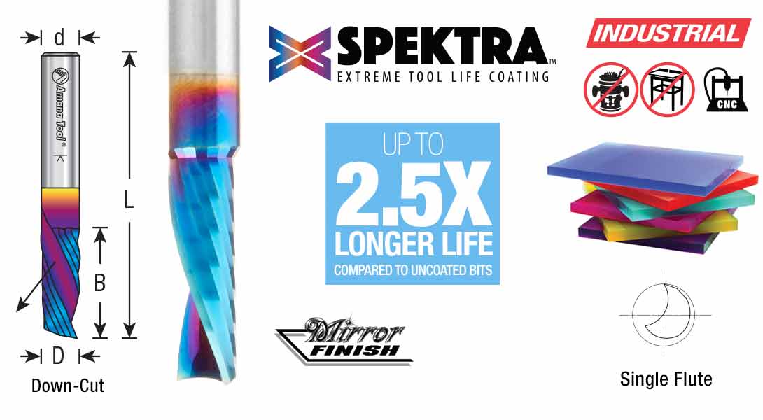CNC Solid Carbide Spektra Extreme Tool Life Coated Spiral O Flute, Plastic Cutting Down-Cut Router Bits Questions & Answers
