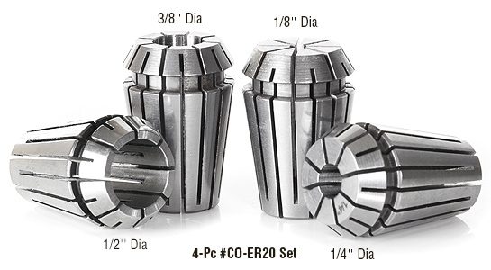 4-Pc CNC High Precision Spring Collet Collection for ER20 Tool Holder Questions & Answers