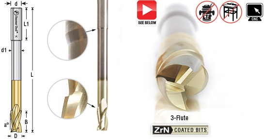 Max cut depth per pass for 6" and 7" bits on ShopBot (3hp, 1/2" shank) for log bowls/trays