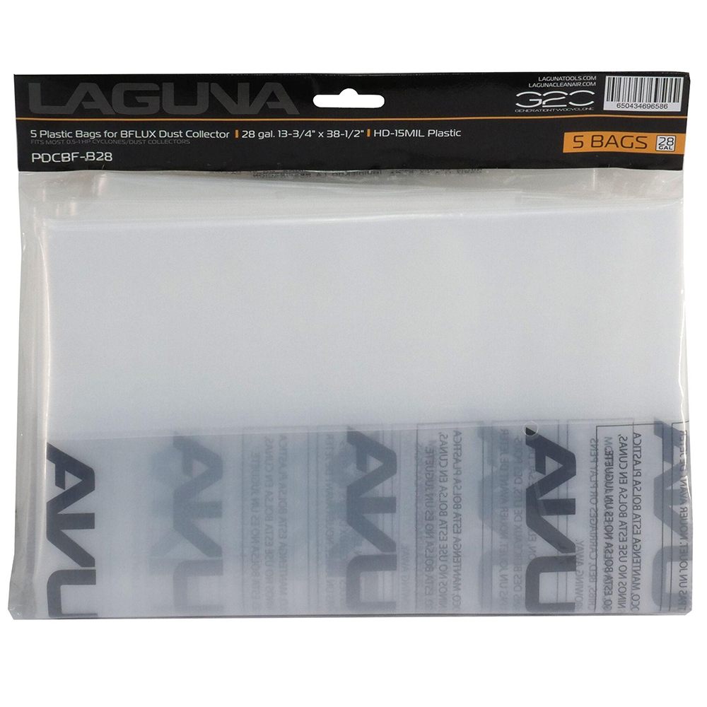 Laguna Tools SKU: ALAREUSB5PK 5 Pack of 28 Gallon Plastic Reusable HD Waste Bin Bags for Cyclones Dust Collectors Questions & Answers